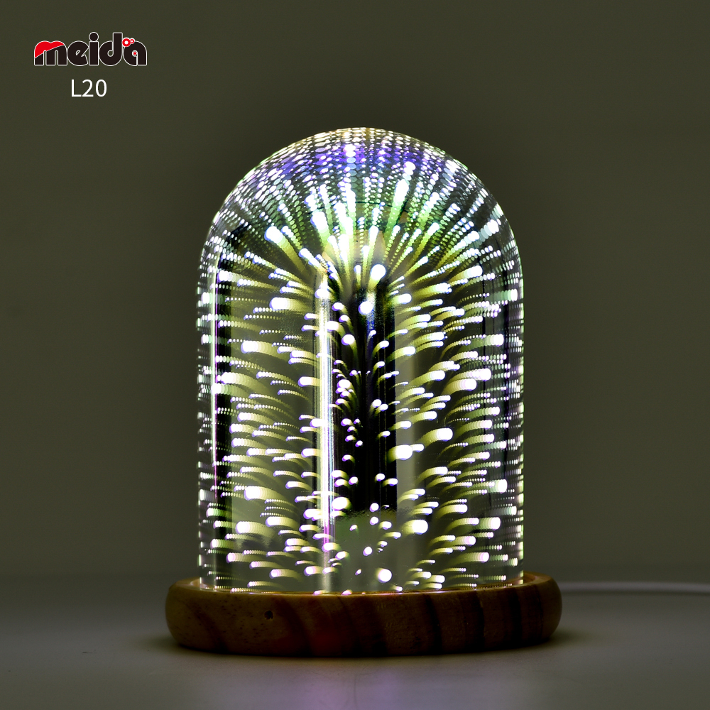 3D electroplate glass shade LED bedside bedroom decorative lamp